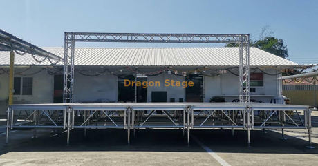 Sistema de escenario de DJ de aluminio portátil con armazón de fondo de iluminación